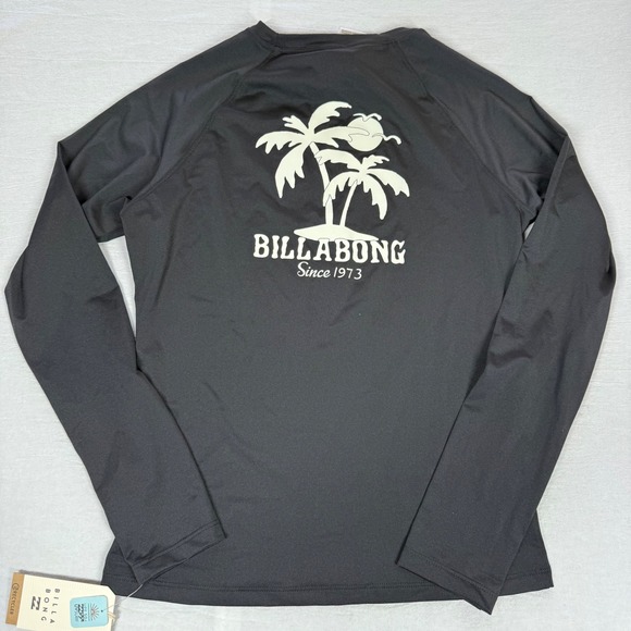 Billabong Sol Searcher Rashguard Womens L Black UPF 50+ Long Sleeve Swim Top - Picture 2 of 9